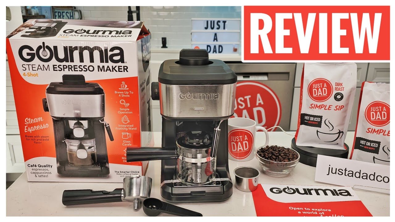 Walmart Gourmia 4-Shot Steam Espresso, Cappuccino & Latte Maker