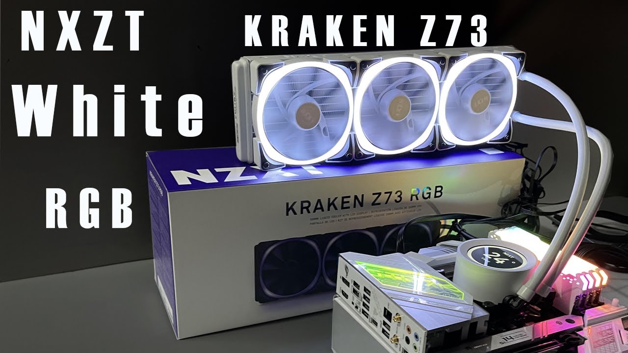 NZXT WHITE KRAKEN Z73 RGB UNBOX INSTALL TEST - YouTube