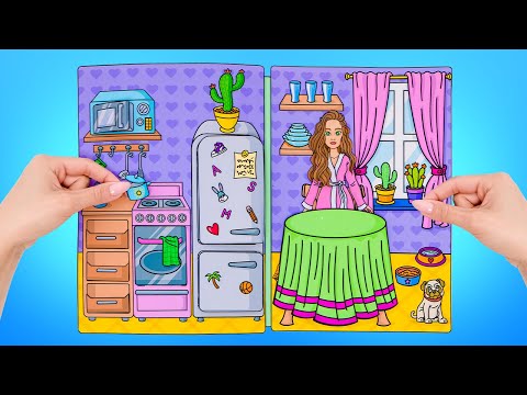 How to Make a Paper Doll House in a Book - YouTube