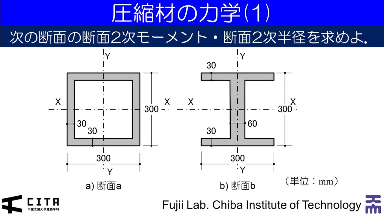 鉄骨構造の力学入門例題編02-1 圧縮材の力学(1) - YouTube