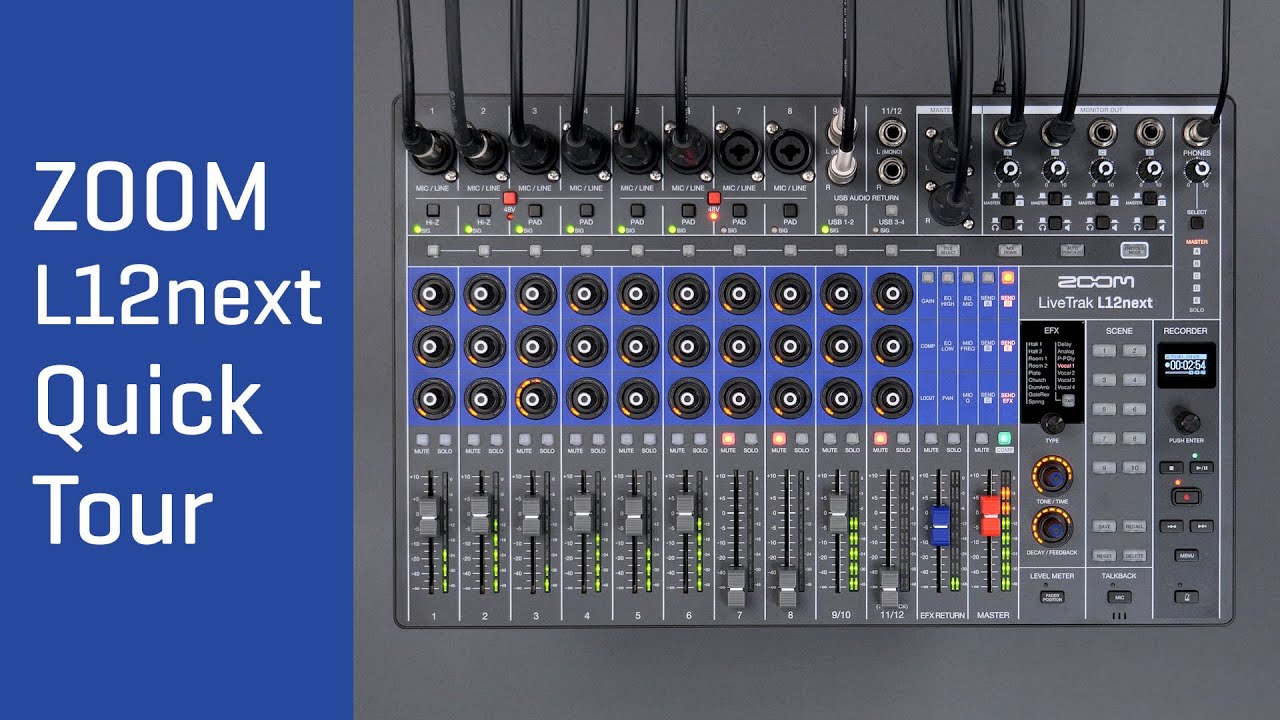 Zoom LiveTrak L12next 14x4 Digital Mixer and Recorder ZL12NEXT
