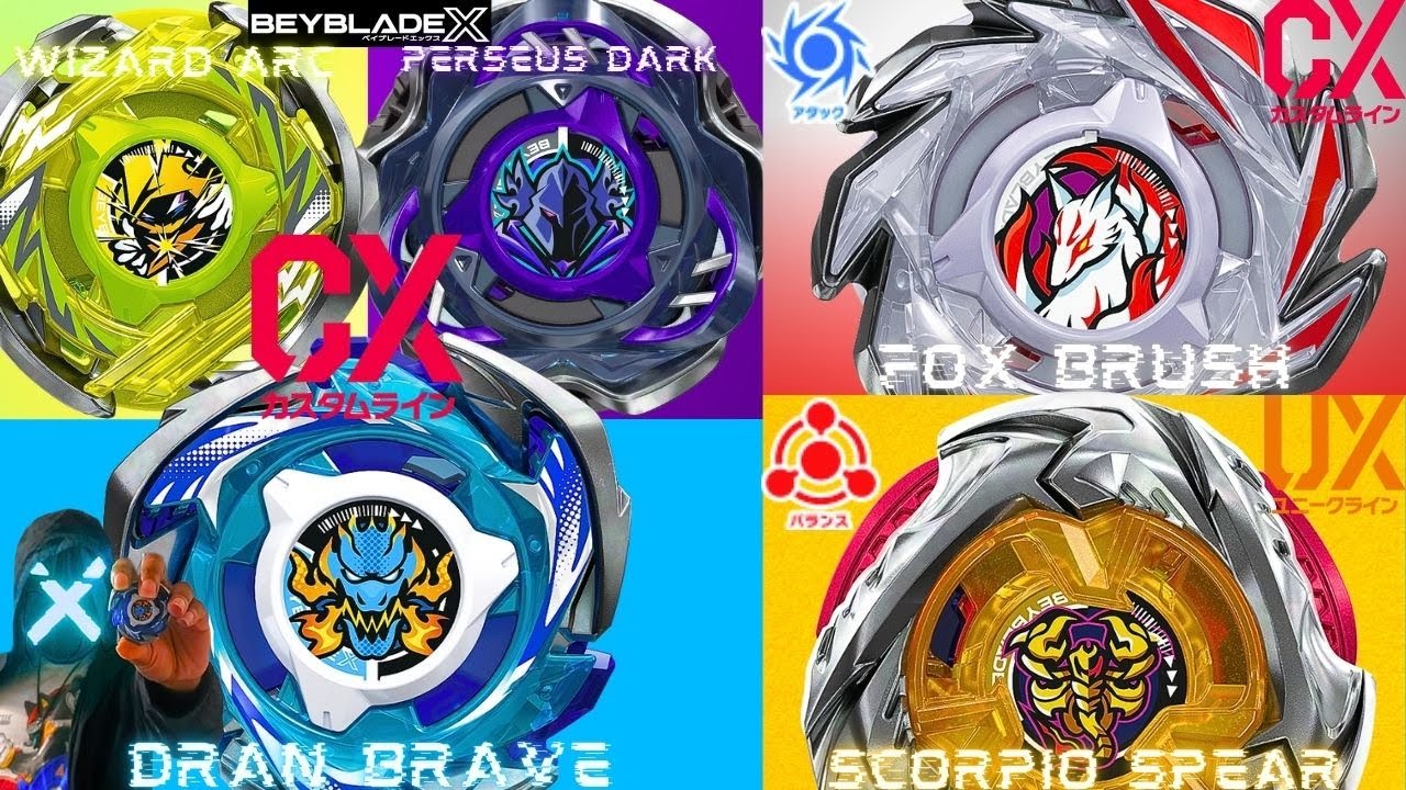 DRAN BRAVE WIZARD ARC AND PERSEUS DARK! HERE BEYBLADE X/UX/CX