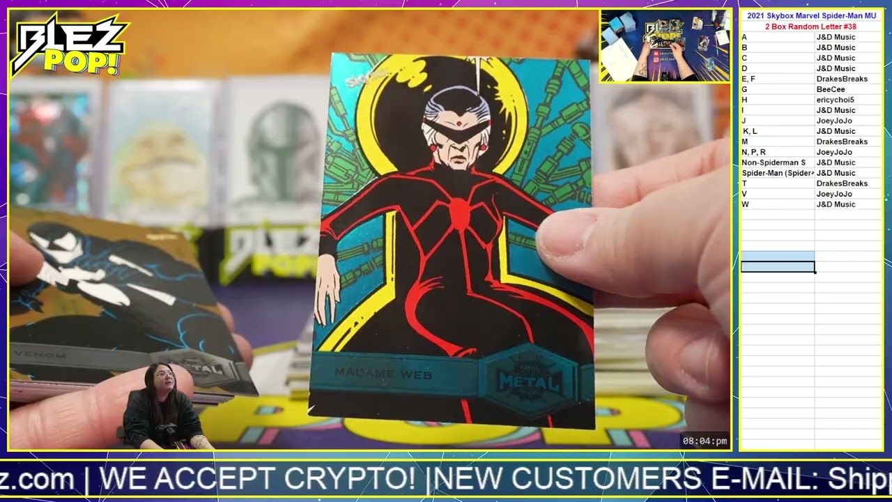 2021 Skybox Marvel Spider Man Metal Universe 2 Box Random Letter