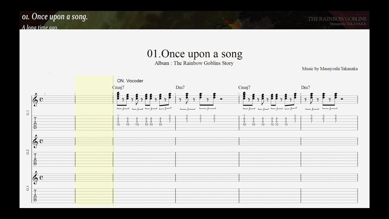 高中正義【Masayoshi Takanaka】01. Once upon a song【Guitar TAB