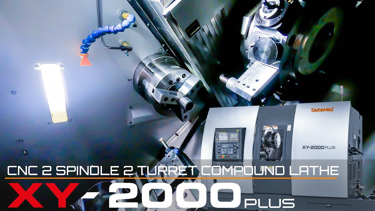 XY-2000 PLUS CNC 2 SPINDLE 2 TURRET COMPOUND LATHE - YouTube