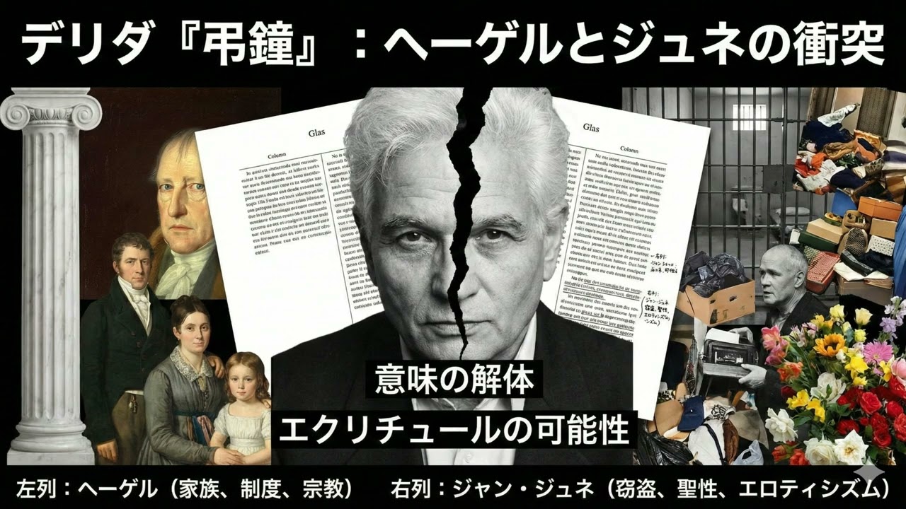 NotebookLM】ジャック・デリダ『弔鐘』：哲学と文学の対比、意味の解体