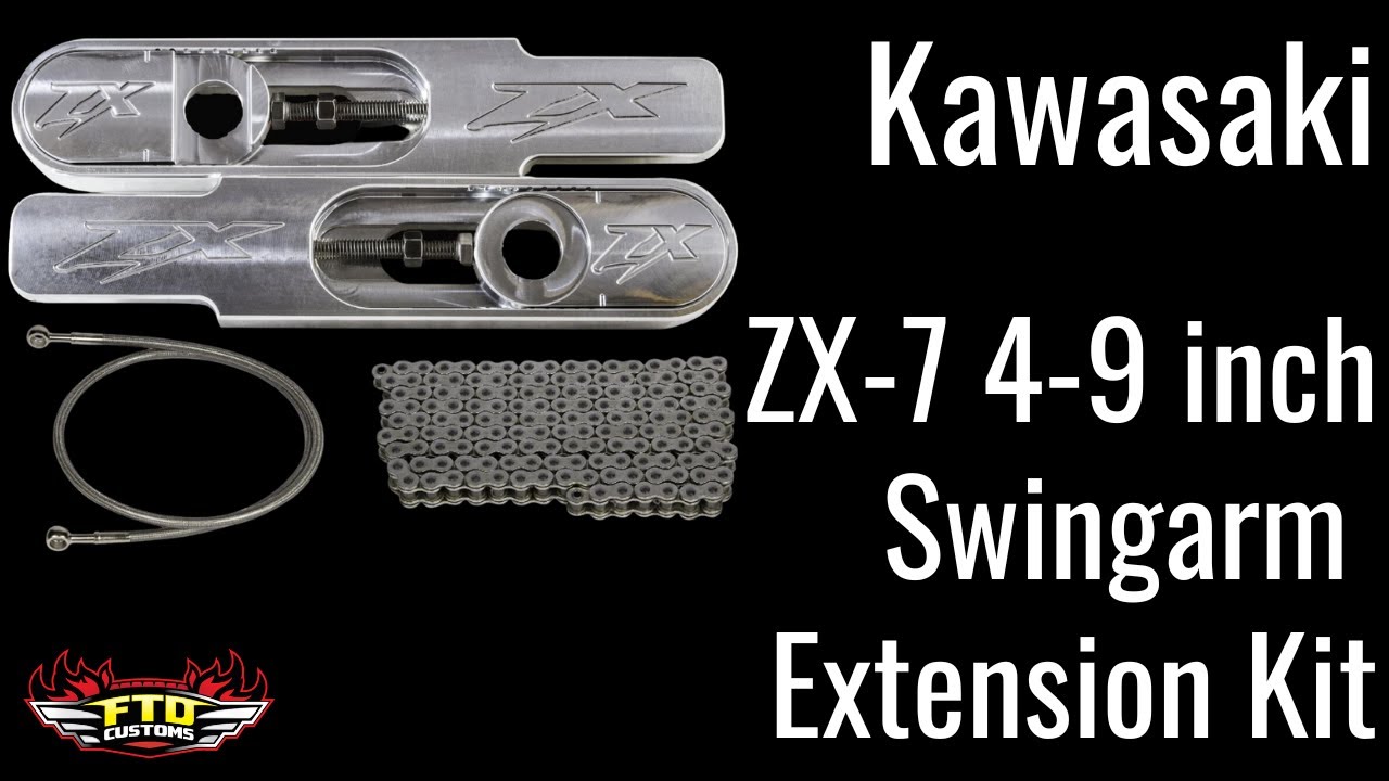 Kawasaki ZX-7R Swingarm Extensions - Raw Finish - Engraved