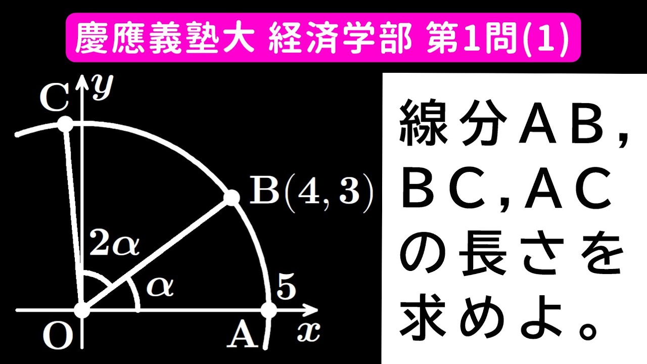 難易度】2025年 慶應義塾大学 経済学部 数学 第1問(1) - YouTube