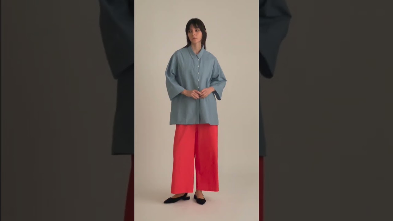 縦横ラインピンタック七分袖シャツ | ITEM | YACCOMARICARD CORE