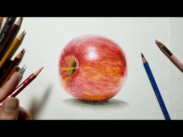Draw an apple realistically - YouTube