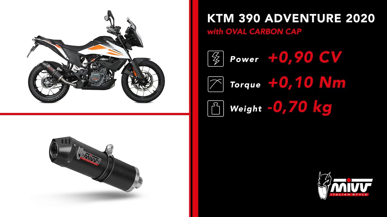 Mivv KT.024.L3C Oval Slip-on Exhaust, Carbon for KTM 390 Adventure