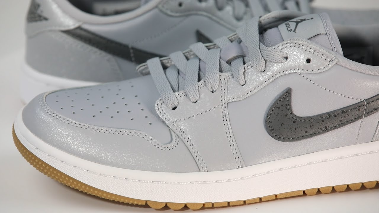Nike Air Jordan 1 G Golf Shoes - Wolf Grey/Iron Grey/White/Gum