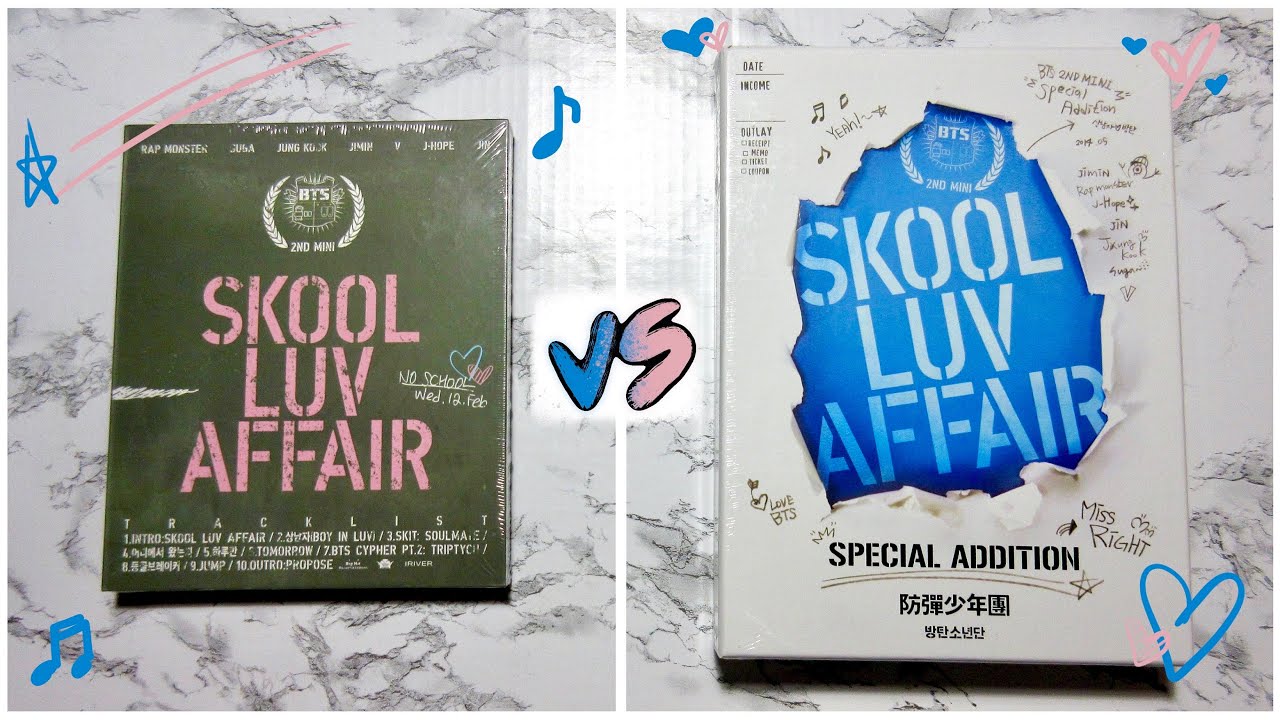 unboxing] BTS Skool Luv Affair Album VS Special Addition - YouTube