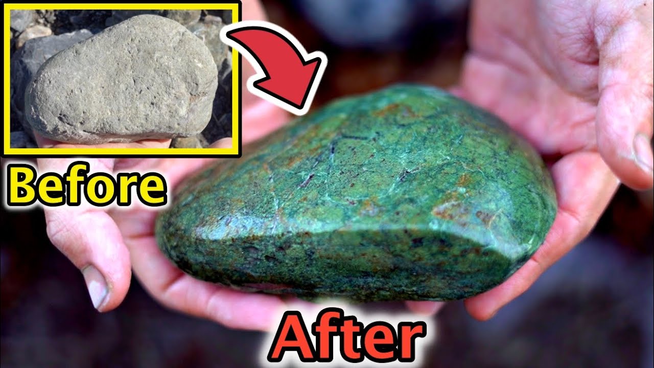 まるで宝石】河原の石を20時間磨いて石斧を作る #4 Primitive Japan