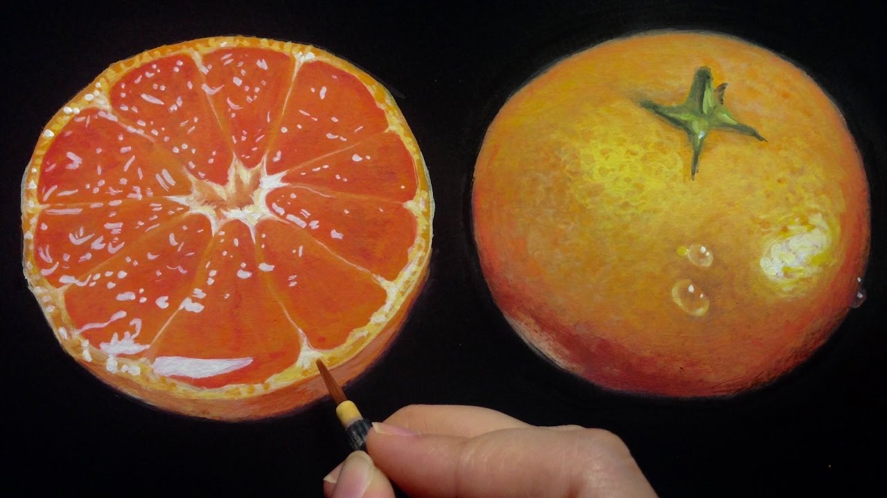 How to draw orange - YouTube