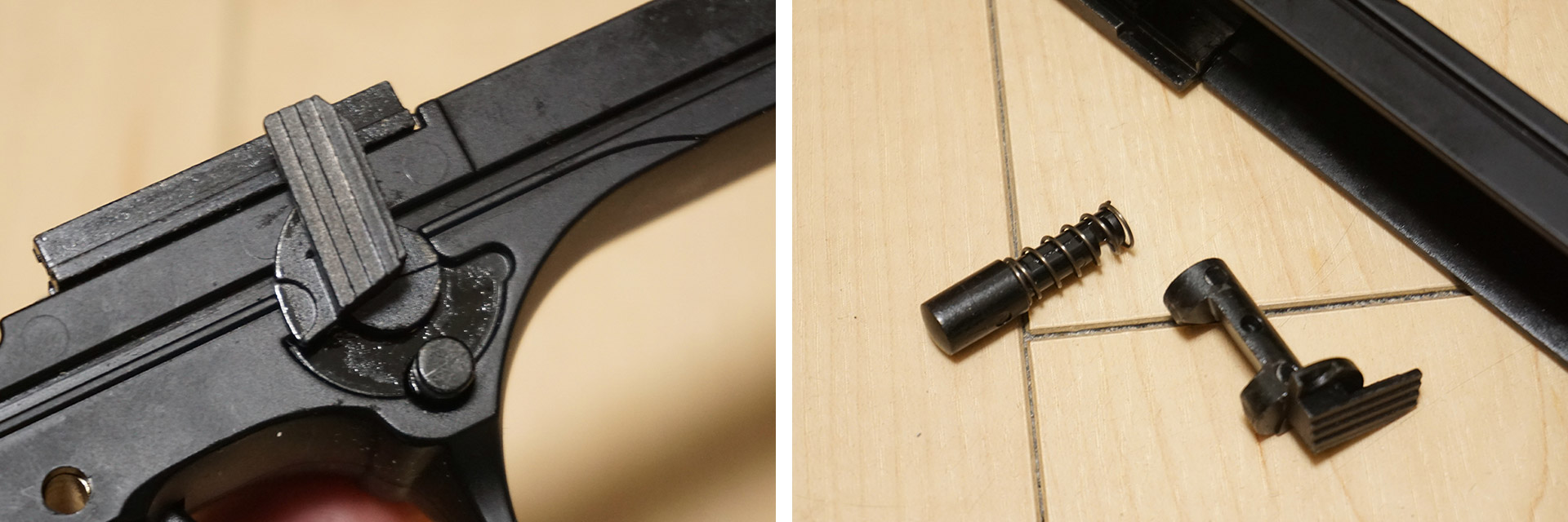 東京マルイ デザートイーグル 50AEのグリップ側を分解していきます