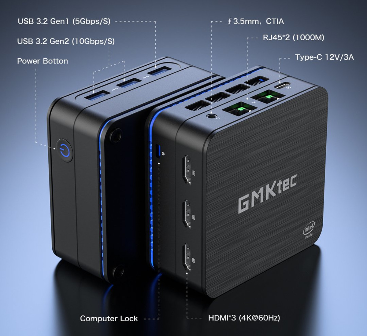 GMK NucBox 7 － Pentium Silver N6005を搭載し、3つのHDMIポートを