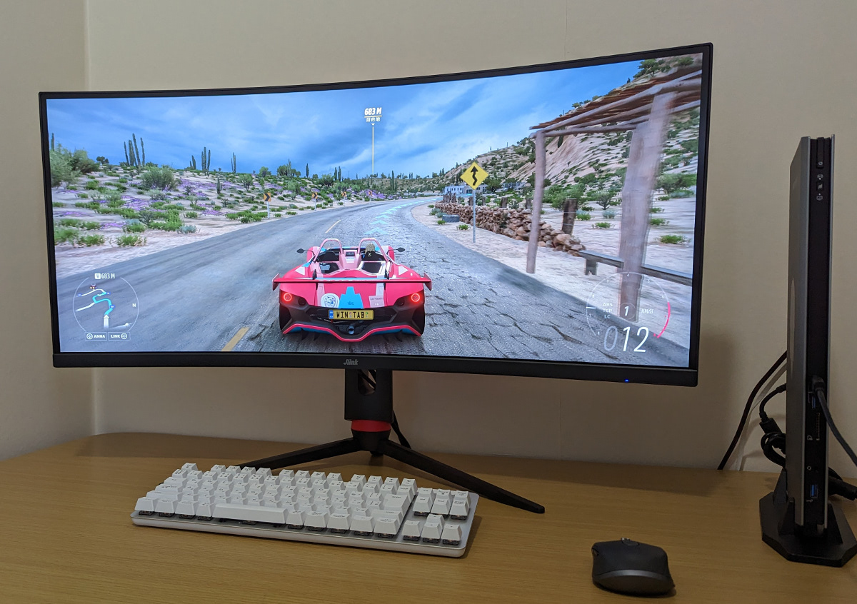 Jlink 34インチウルトラワイドモニター D34QR4K レビュー － 曲率1500R