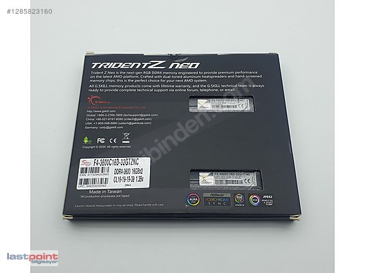 G.Skill Trident Z Neo RGB 32 GB (2x16) 3600 MHz DDR4 Ram