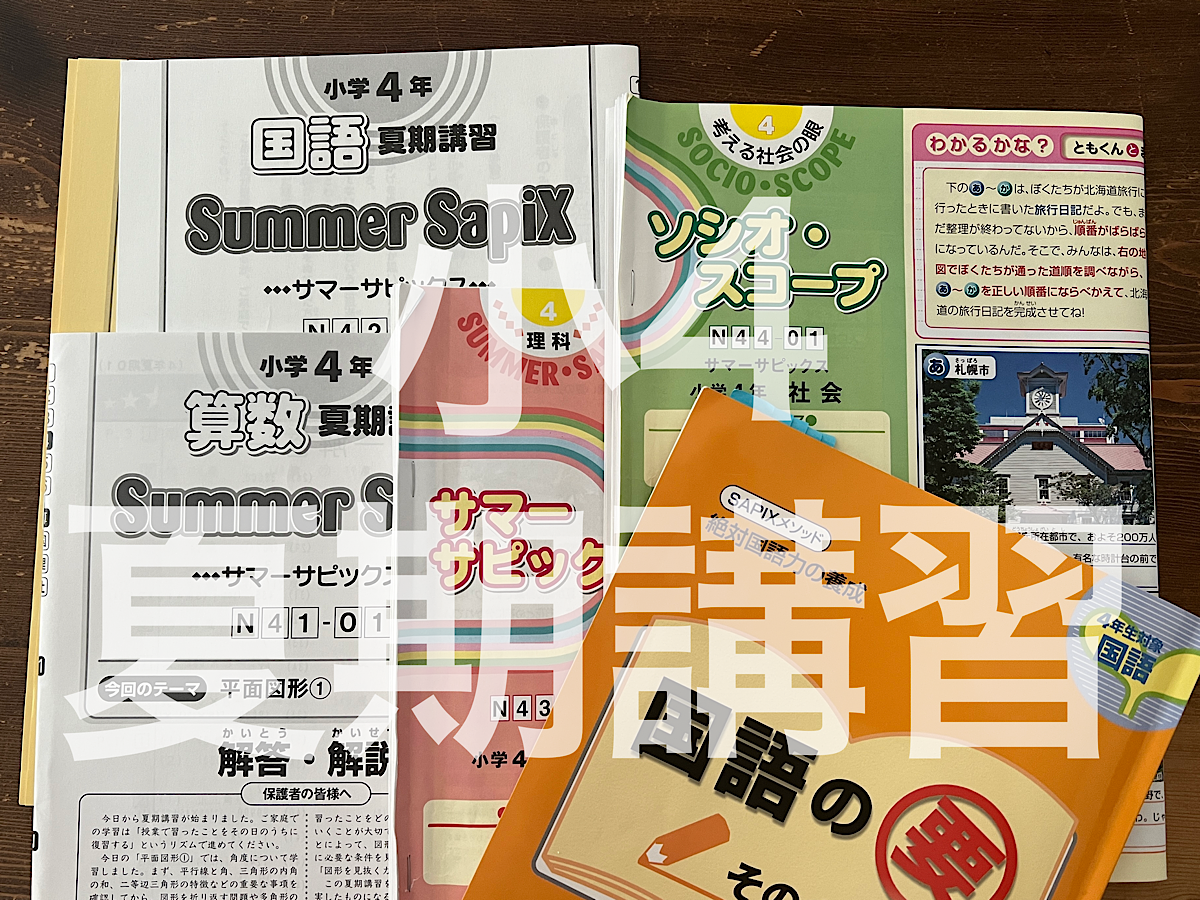 サピックス4年夏期講習振り返り | ＜いくじでーた＞中学受験を親子で