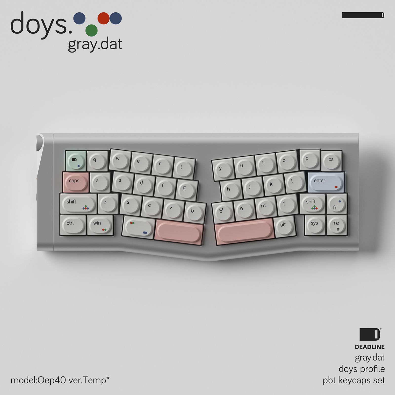 In Stock] DEADLINE Doys Gray.dat PBT Keycap
