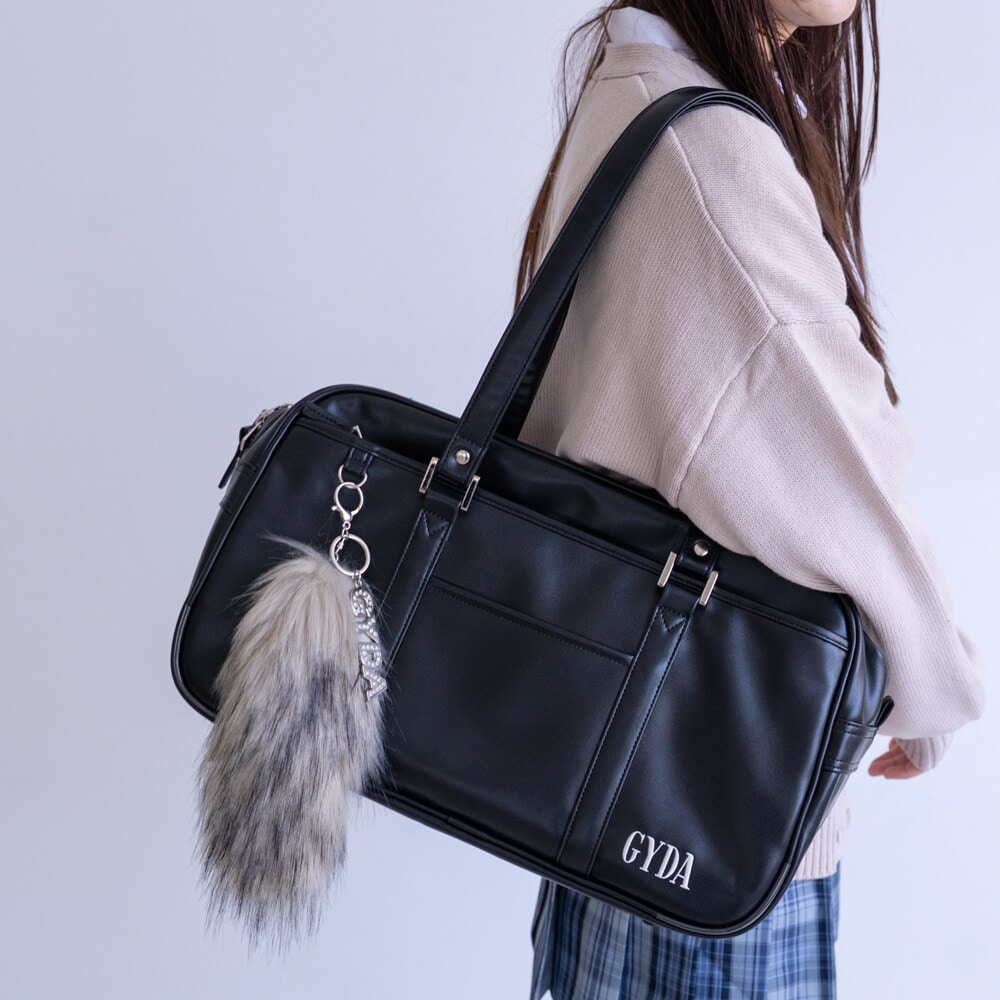 GYDA(ジェイダ)ファーチャーム付き合皮スクールボストン GY-B411