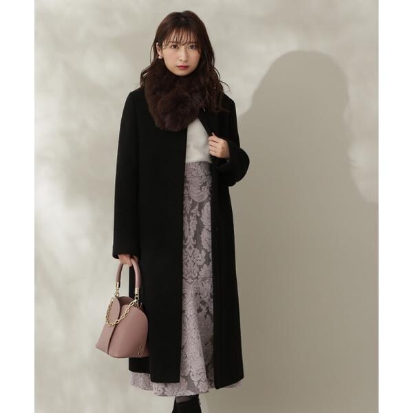 ファー付きノーカラーコート | プロポーション ボディドレッシング