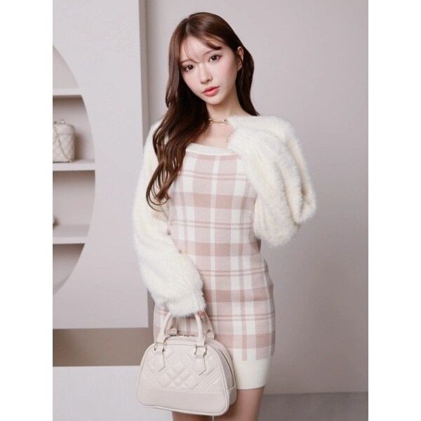 チェックジャガードアンサンブルニットワンピース | リップサービス