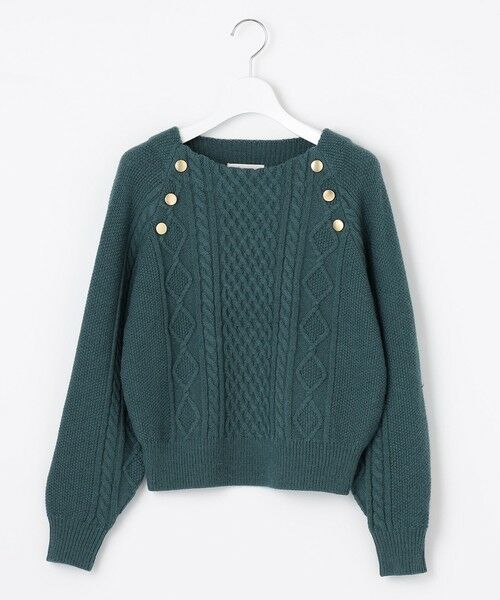 セール】 【洗える】金ボタンケーブル ニット （ニット・セーター