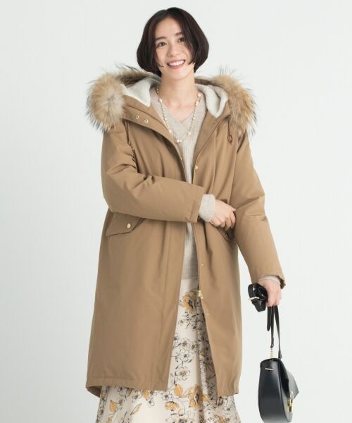 セール】 【マガジン掲載】ファー付きモッズダウンコート(検索番号R27