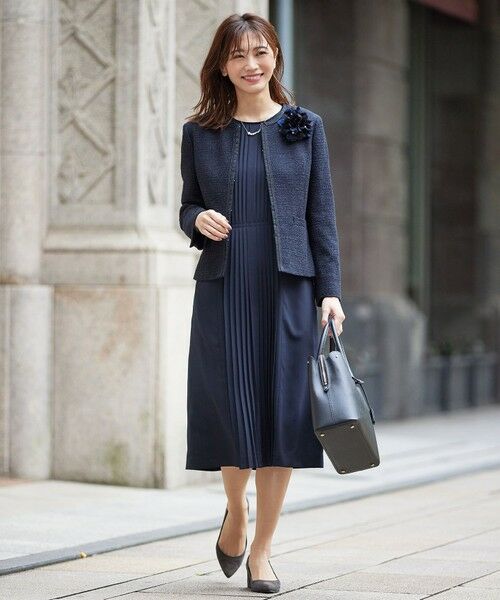 ファンシーツイード ノーカラー ジャケット （ノーカラージャケット