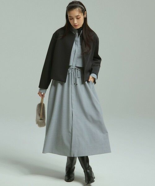 セール】 【洗える】TWマットクロス シャツワンピース （ロング