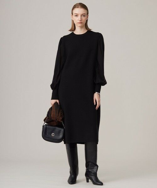 セール】 【洗える】ウールブレンドスムース ニットワンピース （ミニ