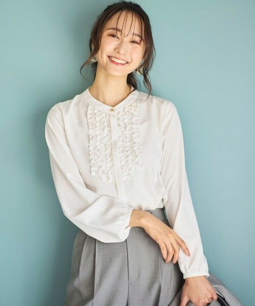 セール】 【洗える】フリルディテール ブラウス （シャツ・ブラウス