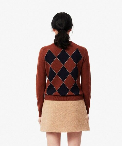 セール】 配色ステッチアーガイルジャカードニットセーター （ニット