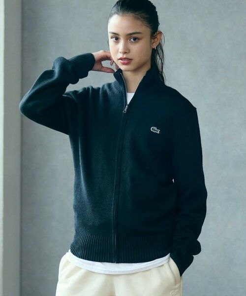 ハイネックフルジップ ウールニットセーター / ドライバーズニット