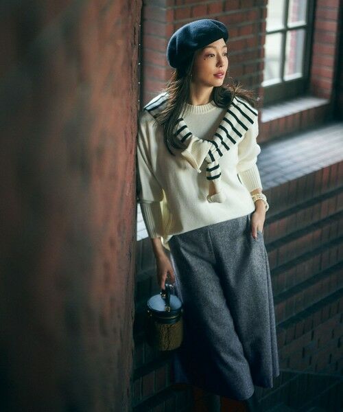 セール】 【洗える】ピュアカシミヤ ボーダー ニット （ニット