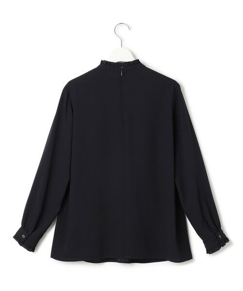 セール】 【洗える】バックサテンアムンゼン フリルカラー ブラウス