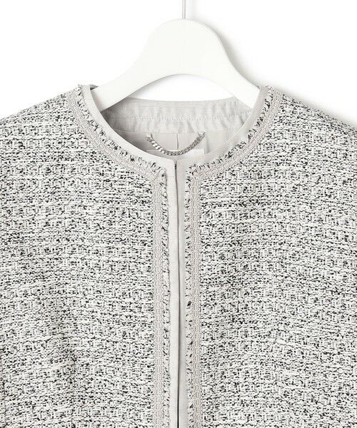 セール】 【セットアップ対応】シャインツイードストレッチ ノーカラー