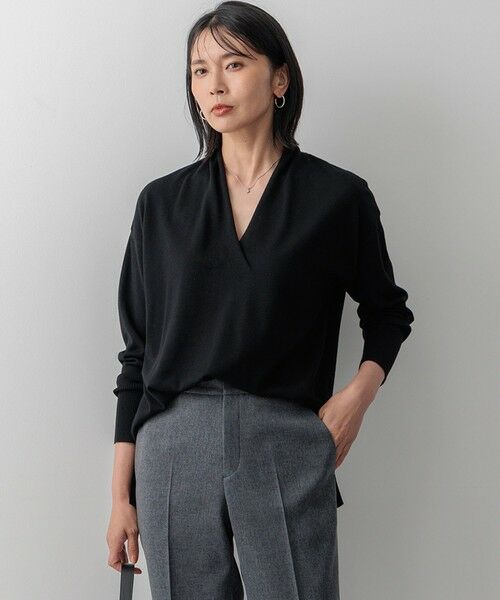 セール】 【洗える】ウールテンジク Vネック ニット （ニット