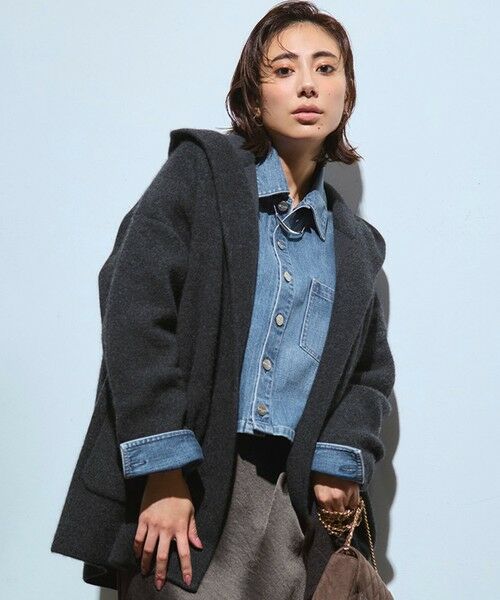 セール】 【洗える】ラクーンブレンドダブルフェイス フーディー