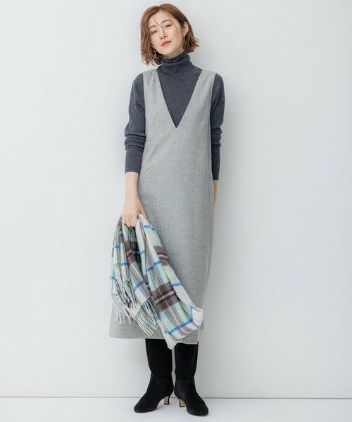 セール】 シルクネップツイード ジャンパースカート （ロング・マキシ