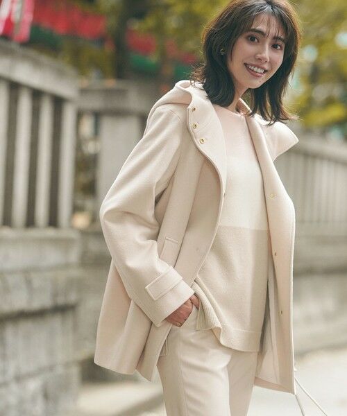 セール】 ウールカシミヤビーバー フード付き ショートコート （その他