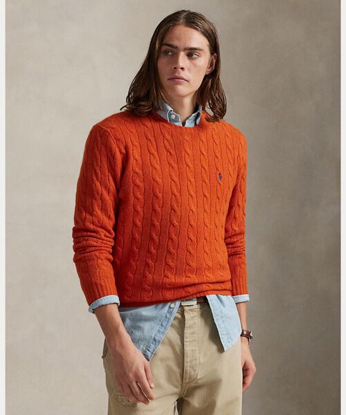 J.M. Atelson リブ編みオレンジニットセーター フランス製 予約