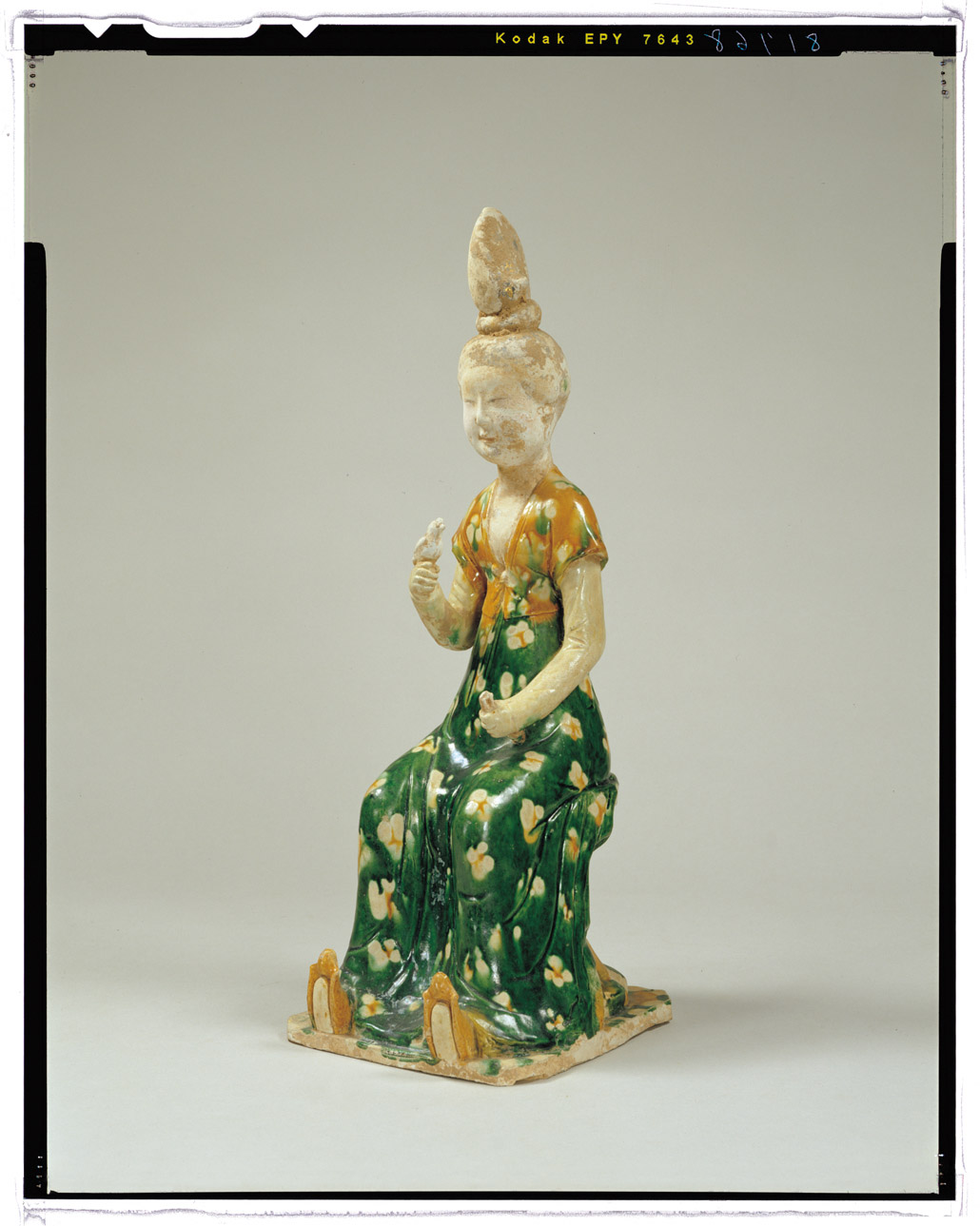 唐物 唐三彩女子俑 岩倉家旧蔵 共箱箱書きあり