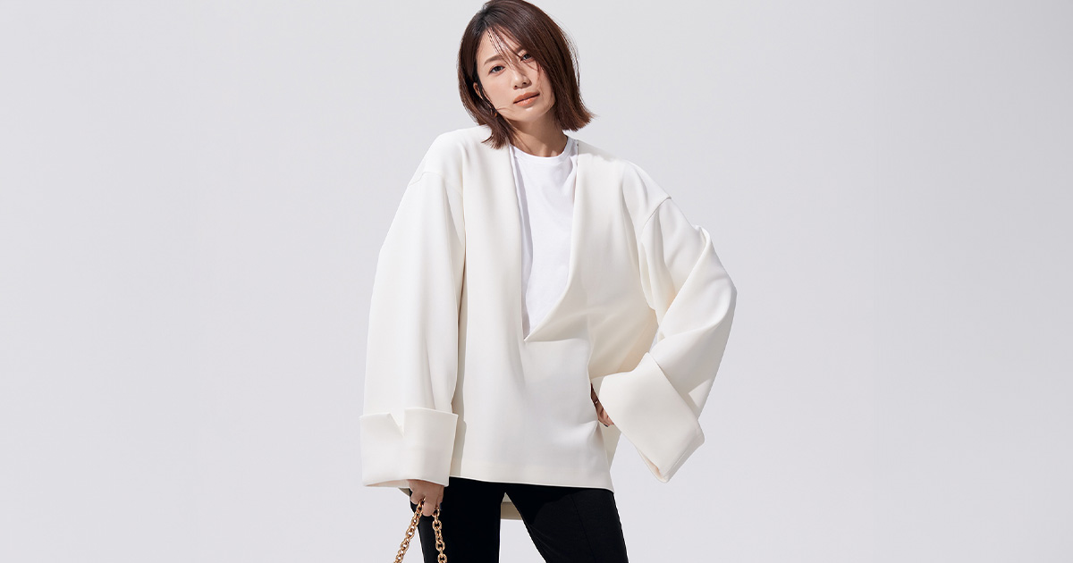 スウェット感覚で楽ちん！モードな【サマ見えブラウス】がママの味方