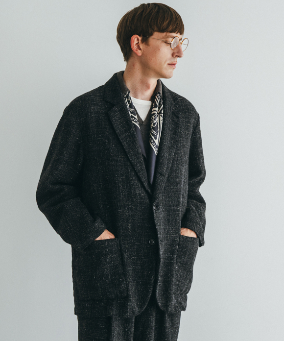 Wool Linen Cotton Mélange Tweed Jacket｜nest Robe International