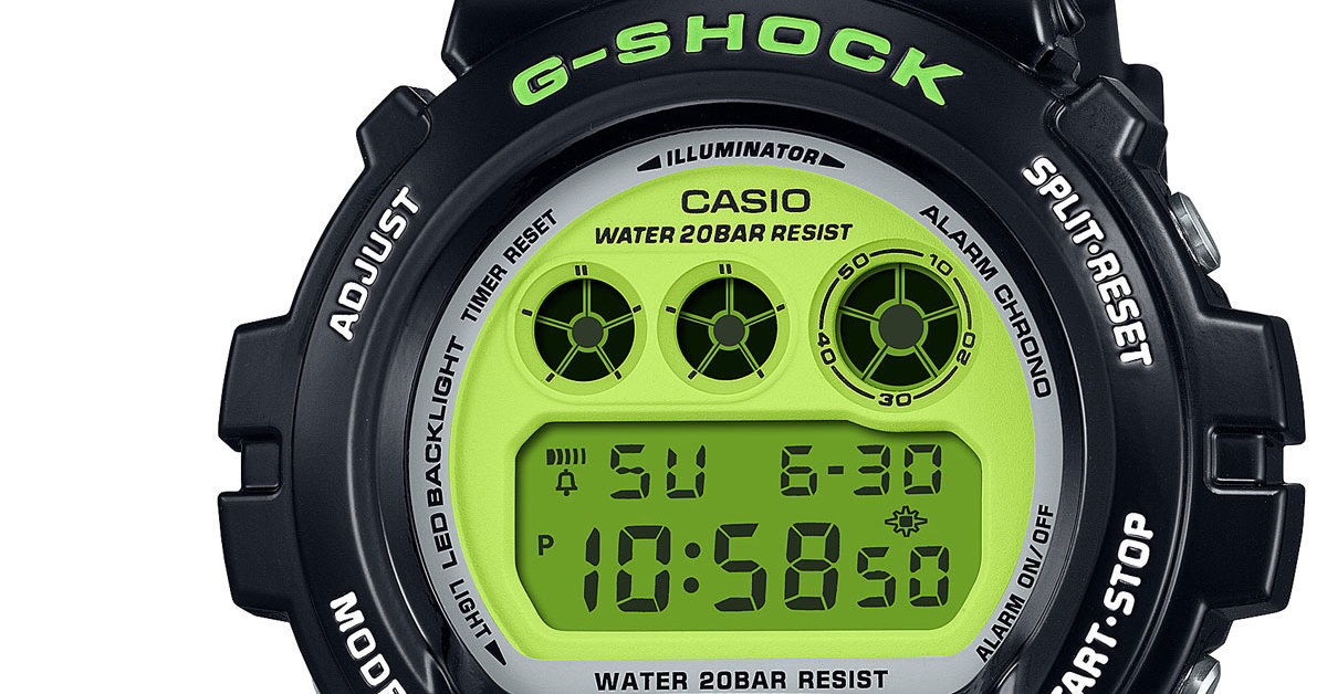 3つ目G-SHOCK「DW-6900」がビビッドなカラーに！ 2008年発売の人気