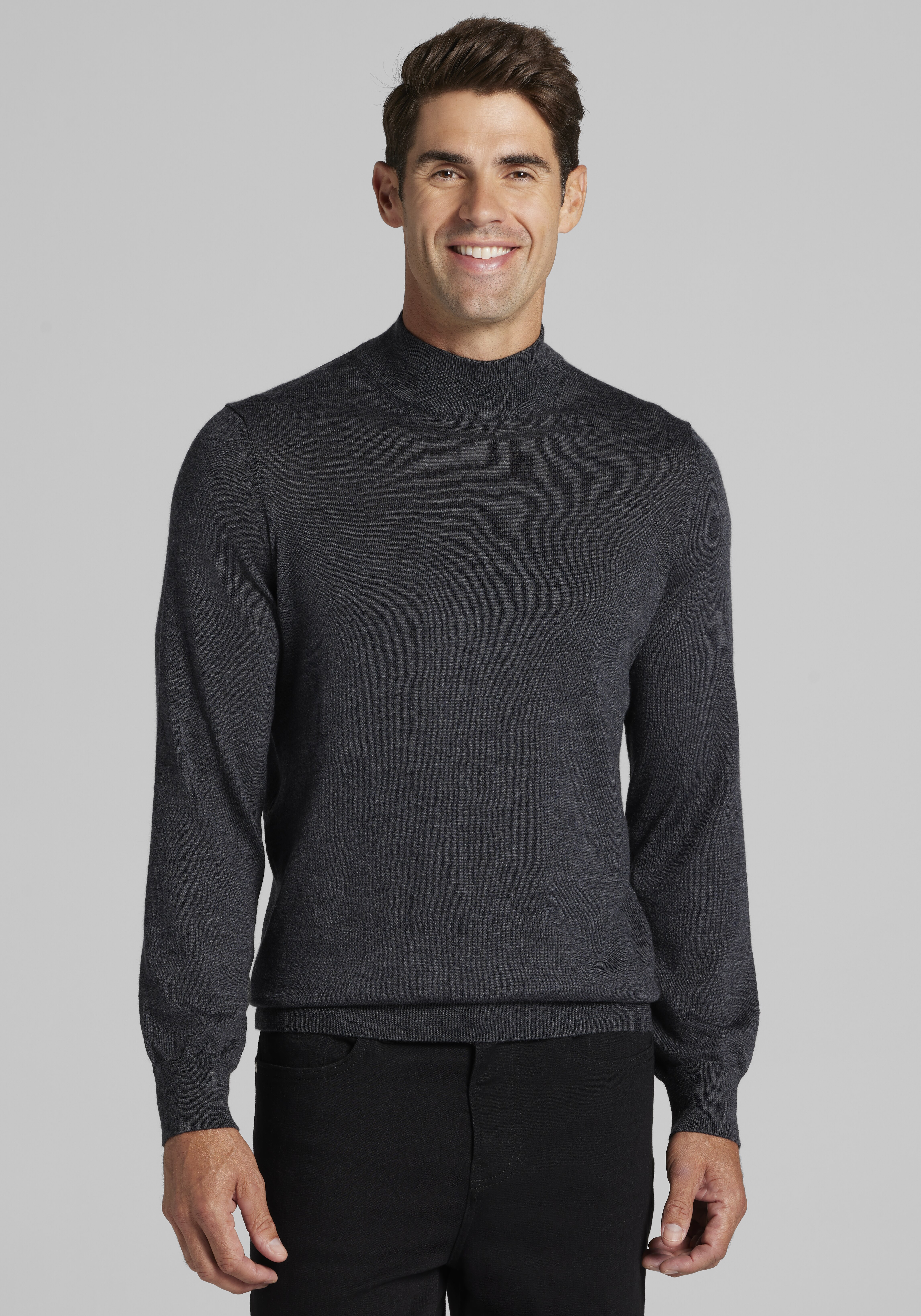 Traveler® Performance Tailored Fit Merino Blend Mock Neck Sweater
