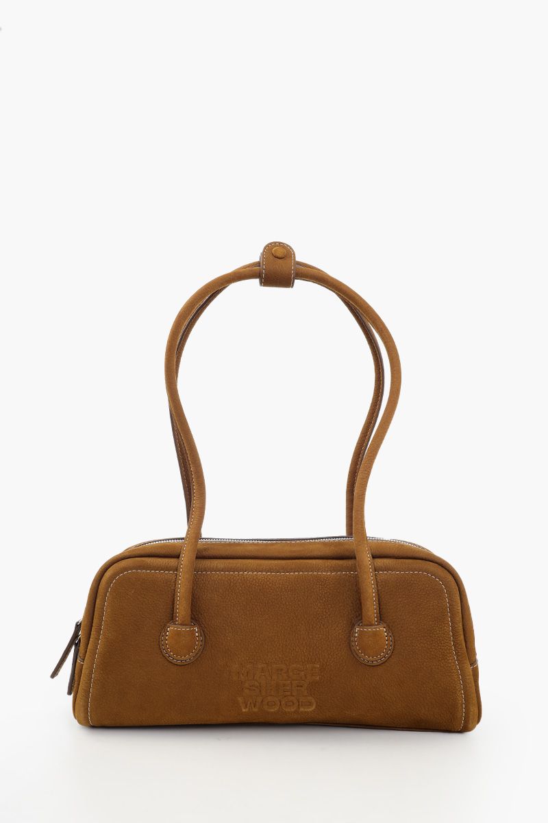 MARGE SHERWOOD Soft Baguette Bag in Chestnut Nubuck - Fashion Forth